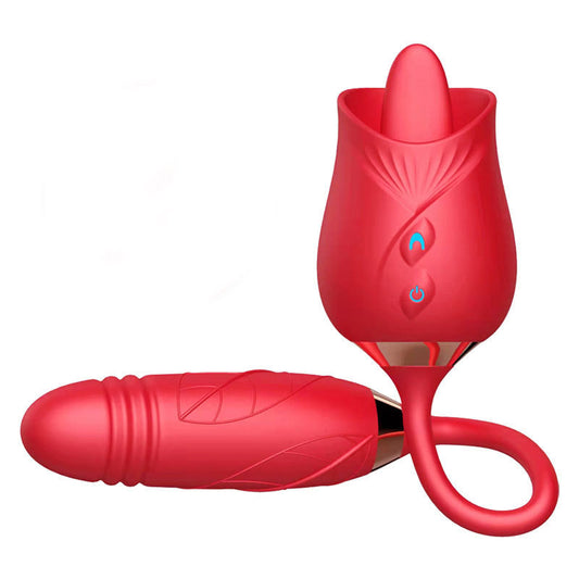 Rose nouveau produit 3ème génération Double tête langue léchant oeuf vibrant masturbation féminine jouets sexuels