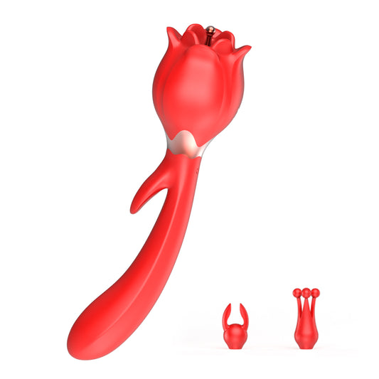 Loviss Lena Vibrator Double-head Rabbit Rose G-spot Clitorial Stimulator