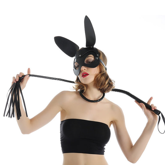 Femme en cuir chat masque Costume lapin renard masques Animal demi masque Cosplay Halloween fête femmes dames