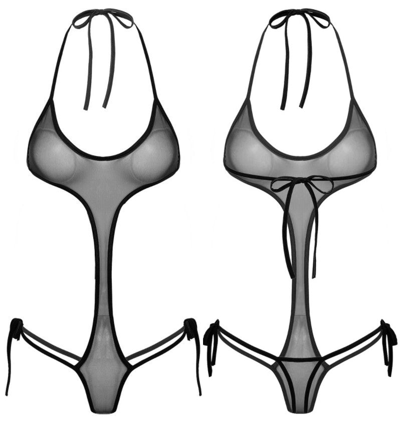 Sexy Lingerie Swimsuit Ladies Sexy Conjoined ThreePoint Bikini Mesh S